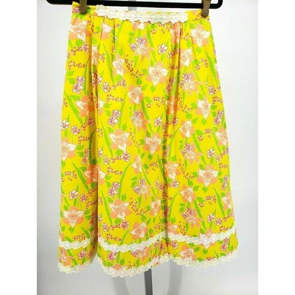 Vintage The Lilly Pulitzer Inc Yellow Skirt Size 12 Sportswear Division - Picture 1 of 12
